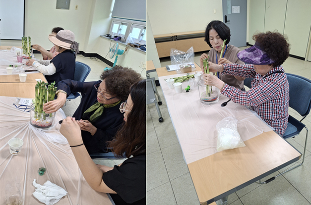[노인맞춤돌봄서비스] 자조모임 - 개운죽 천연 가습기 화분 만들기